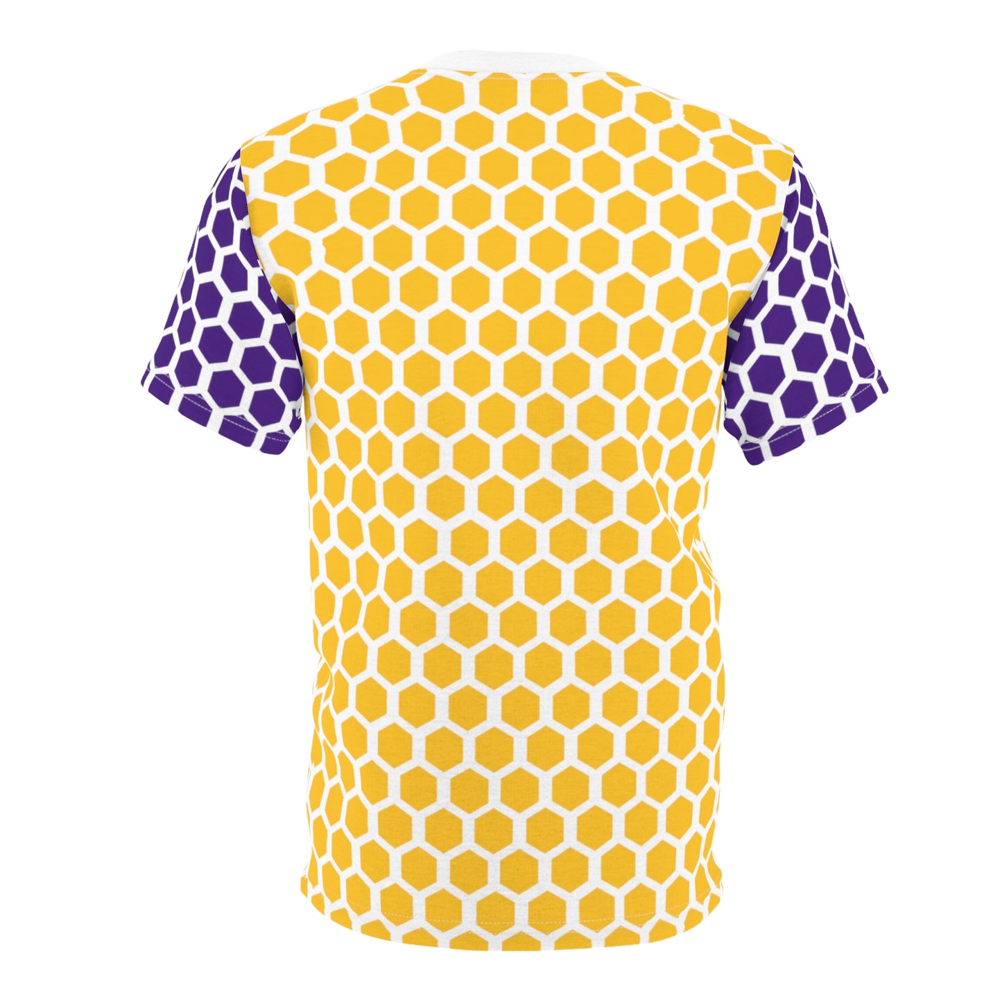 Unisex Cut & Sew Tee - Purple & Gold Hex - Good Vibes Only