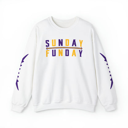 Unisex Heavy Blend™ Crewneck - Sunday FUNday + Laces (Sleeves)