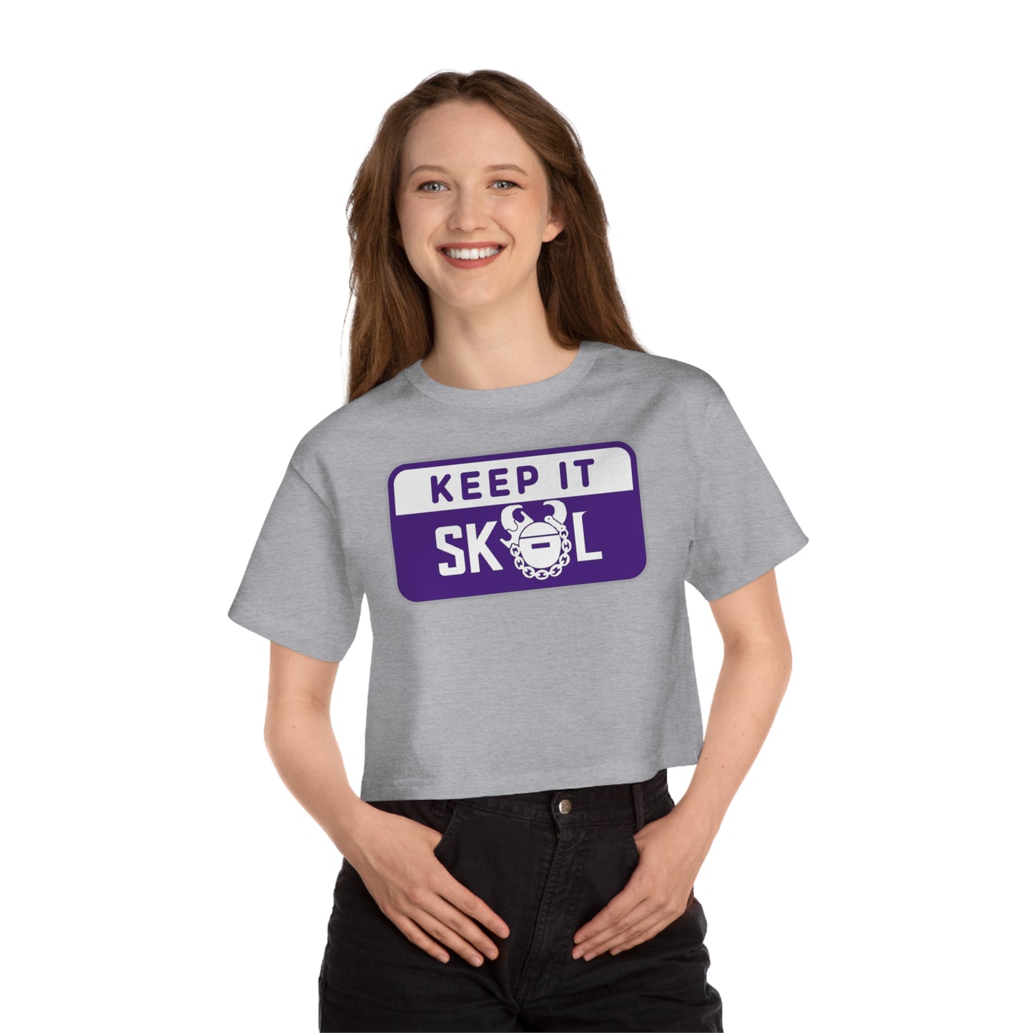 Women's Champion Heritage Cropped Top - Keep it Simple (Framed)