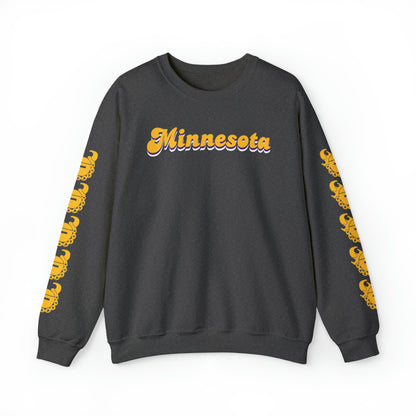 Unisex Heavy Blend™ Crewneck - Minnesota (Retro) + Game Day Helmet (Sleeves)