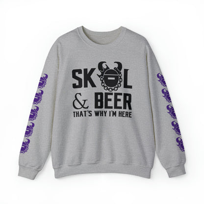 Unisex Heavy Blend™ Crewneck - & BEER + Game Day Helmet (Sleeves)