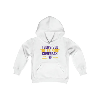 Youth Heavy Blend Hoodie - Survived the 33 Point Comeback