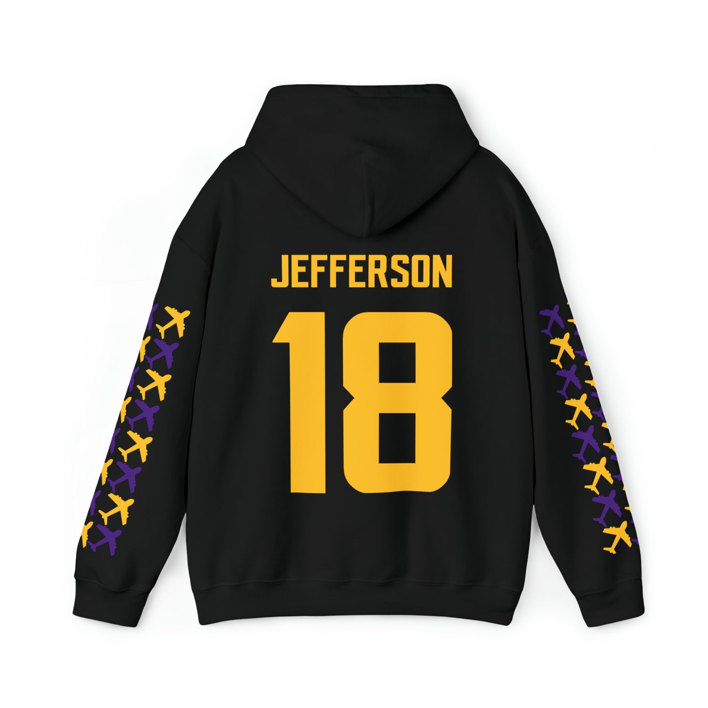 Unisex Heavy Blend™ Hooded Sweatshirt - Jersey #18 + Jet Planes (Sleeves)