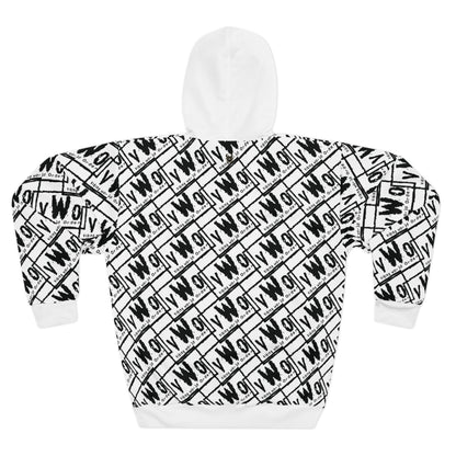 Unisex Pullover Hoodie - White/Black - VWO (Framed)