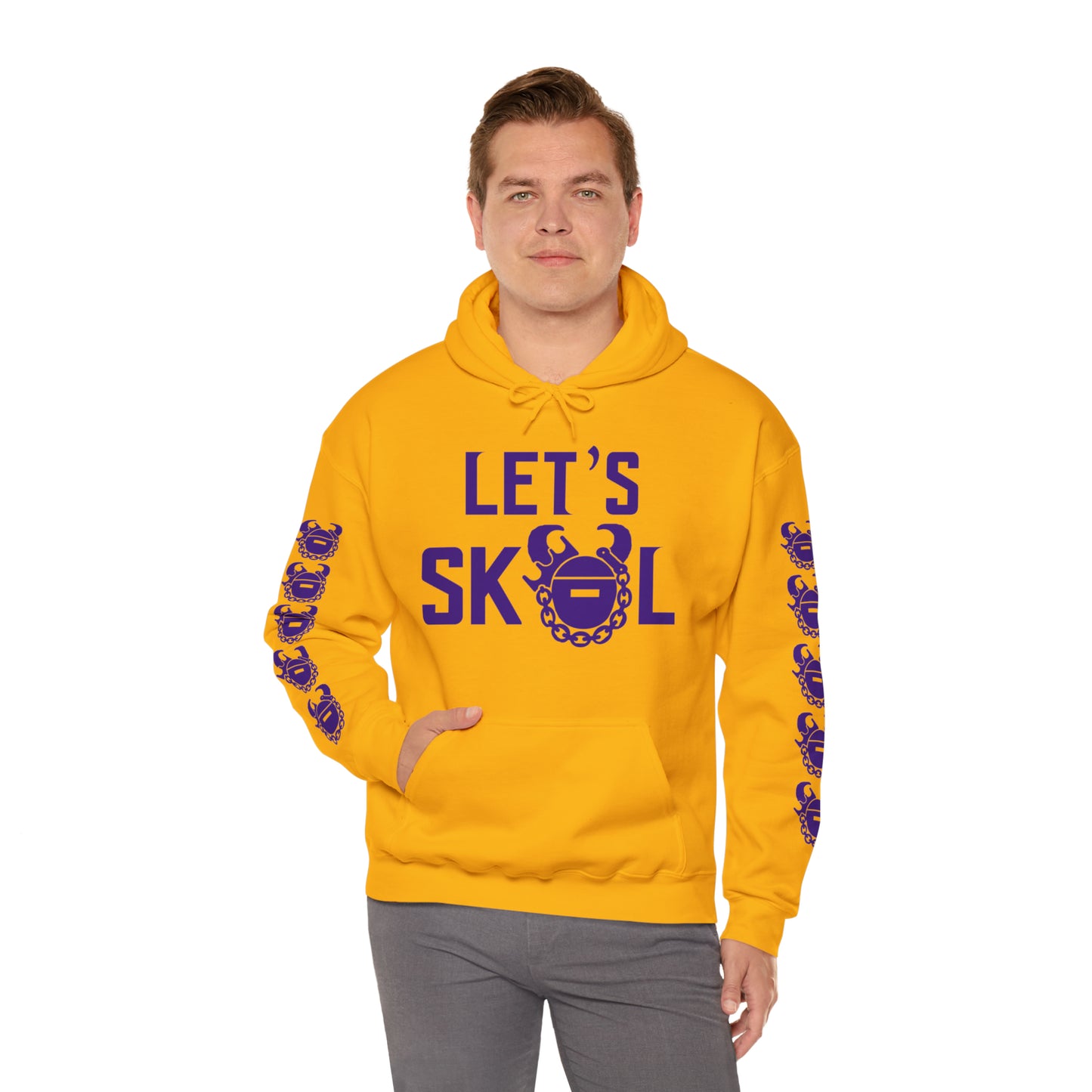 Unisex Heavy Blend™ Hooded Sweatshirt - Let's go! + Game Day Helmet (Sleeves)