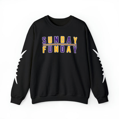 Unisex Heavy Blend™ Crewneck - Sunday FUNday + Laces (Sleeves)