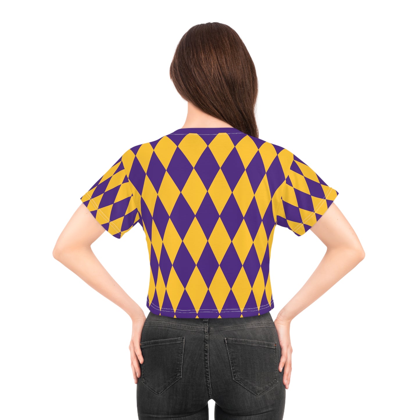 Crop Tee - Purple/Gold Diamonds - The Original