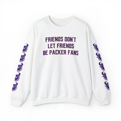 Unisex Heavy Blend™ Crewneck - Friends Don't Let Friends + Game Day Helmet (Sleeves)