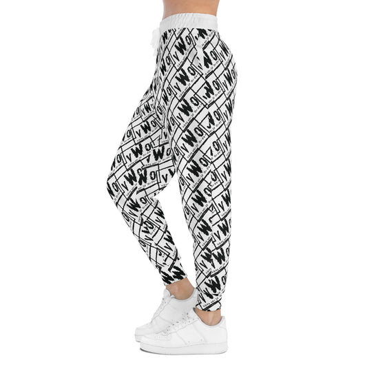 Unisex Athletic Joggers - White/Black - VWO (Framed)
