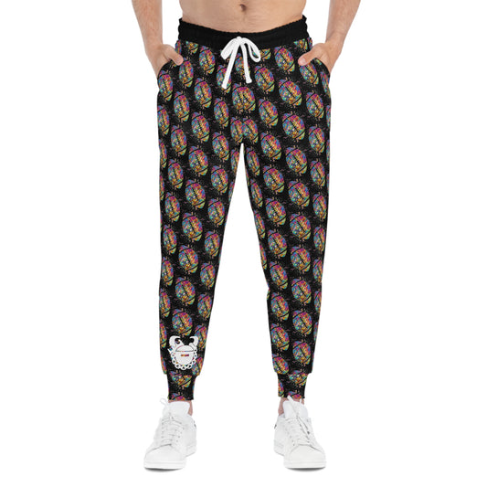 Unisex Athletic Joggers - Color Blast Football - Game Day Helmet