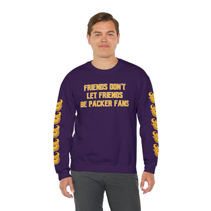 Unisex Heavy Blend™ Crewneck - Friends Don't Let Friends + Game Day Helmet (Sleeves)