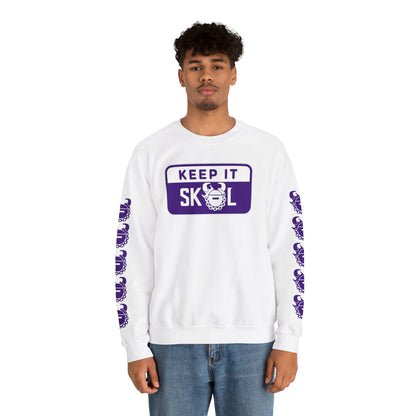 Unisex Heavy Blend™ Crewneck - Keep it Simple (Framed) + Game Day Helmet (Sleeves)