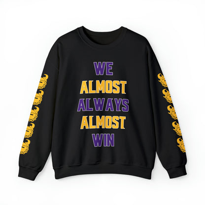 Unisex Heavy Blend™ Crewneck - ALMOST + Game Day Helmet (Sleeves)