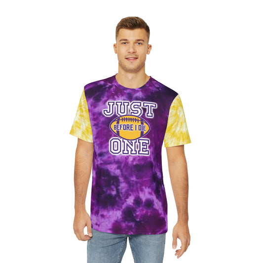 Men's Polyester Tee - Purple/Gold Tie-Dye - Just ONE