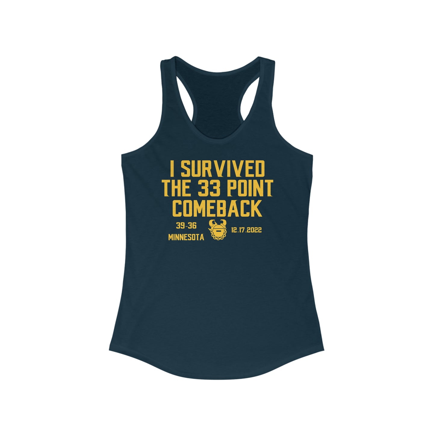 Ladies Ideal Racerback Tank - Survived the 33 Point Comeback