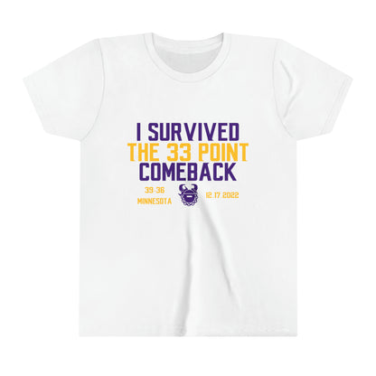 Youth T-Shirt - Survived the 33 Point Comeback