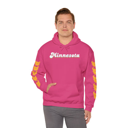 Unisex Heavy Blend™ Hooded Sweatshirt - Minnesota (Retro) + Game Day Helmet (Sleeves)