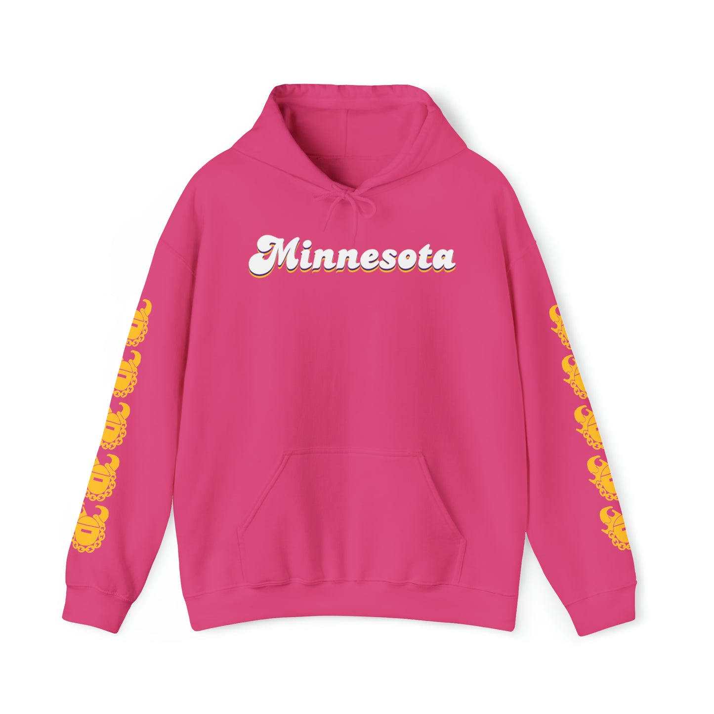 Unisex Heavy Blend™ Hooded Sweatshirt - Minnesota (Retro) + Game Day Helmet (Sleeves)