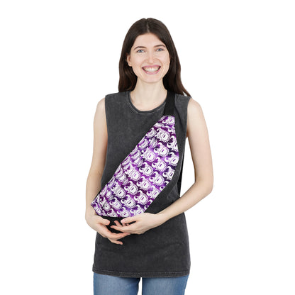 Large Fanny Pack - Purple Tie-Dye/Helmets