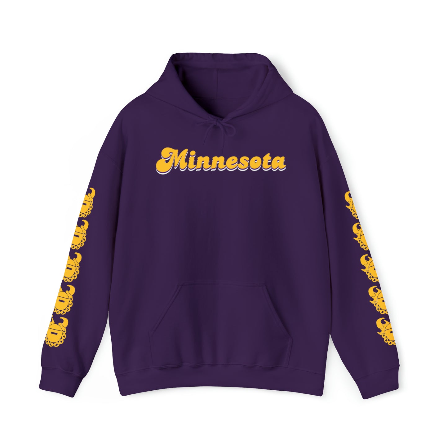 Unisex Heavy Blend™ Hooded Sweatshirt - Minnesota (Retro) + Game Day Helmet (Sleeves)