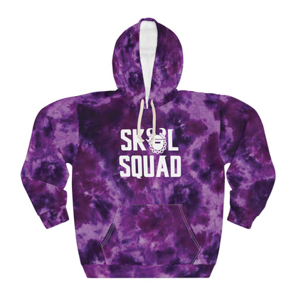Unisex Pullover Hoodie - Purple Tie-Dye - SQUAD
