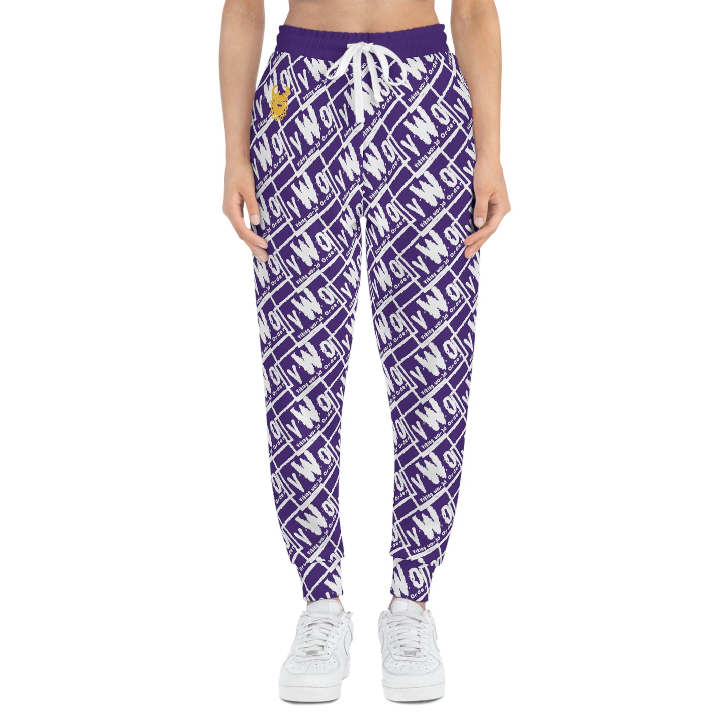 Unisex Athletic Joggers - Purple/White - VWO (Framed)
