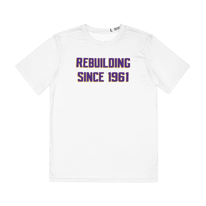 Men's Polyester Tee - White - Rebuilding Since 1961