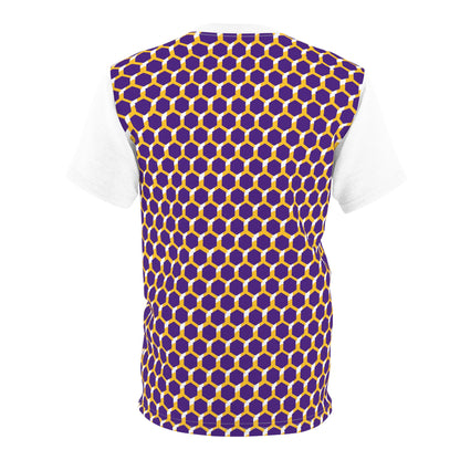Unisex Cut & Sew Tee - Purple/Gold Hex - Let's go Crazy!