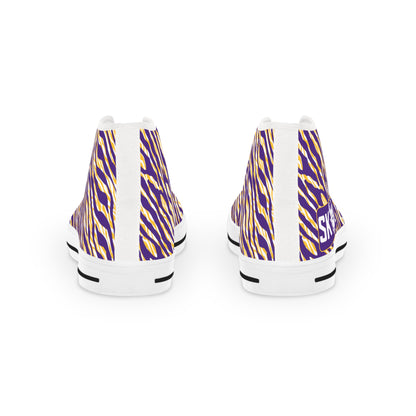 Men's High Top Sneakers - Zebra Print