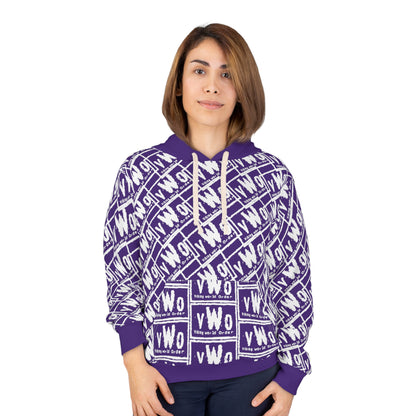 Unisex Pullover Hoodie - Purple/White - VWO (Framed)