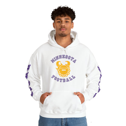 Unisex Heavy Blend™ Hooded Sweatshirt - Minnesota Football + Game Day Helmet (Sleeves)