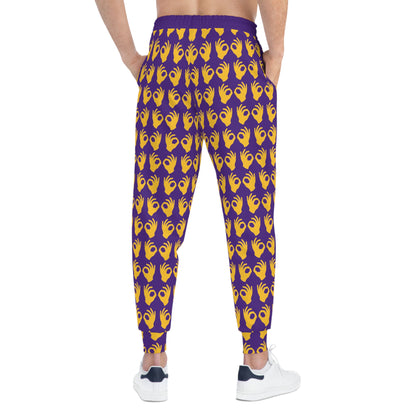 Unisex Athletic Joggers - Purple/Gold - Griddy
