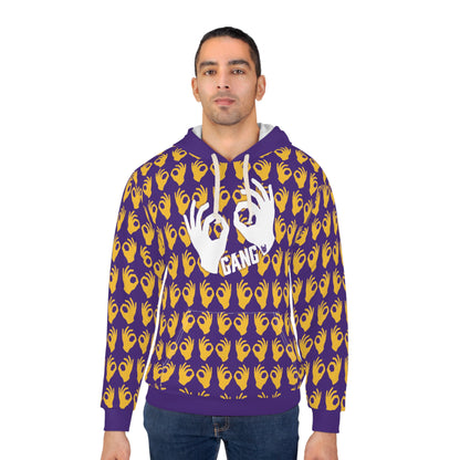 Unisex Pullover Hoodie - Purple/Gold Griddy - Griddy Gang