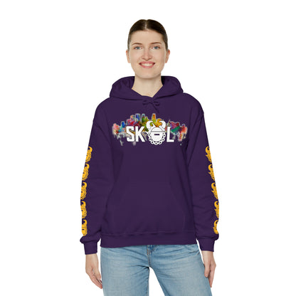 Unisex Heavy Blend™ Hooded Sweatshirt - Skyline + Game Day Helmet (Sleeves)
