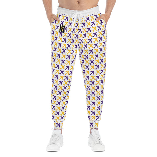 Unisex Athletic Joggers - White/Jet Planes