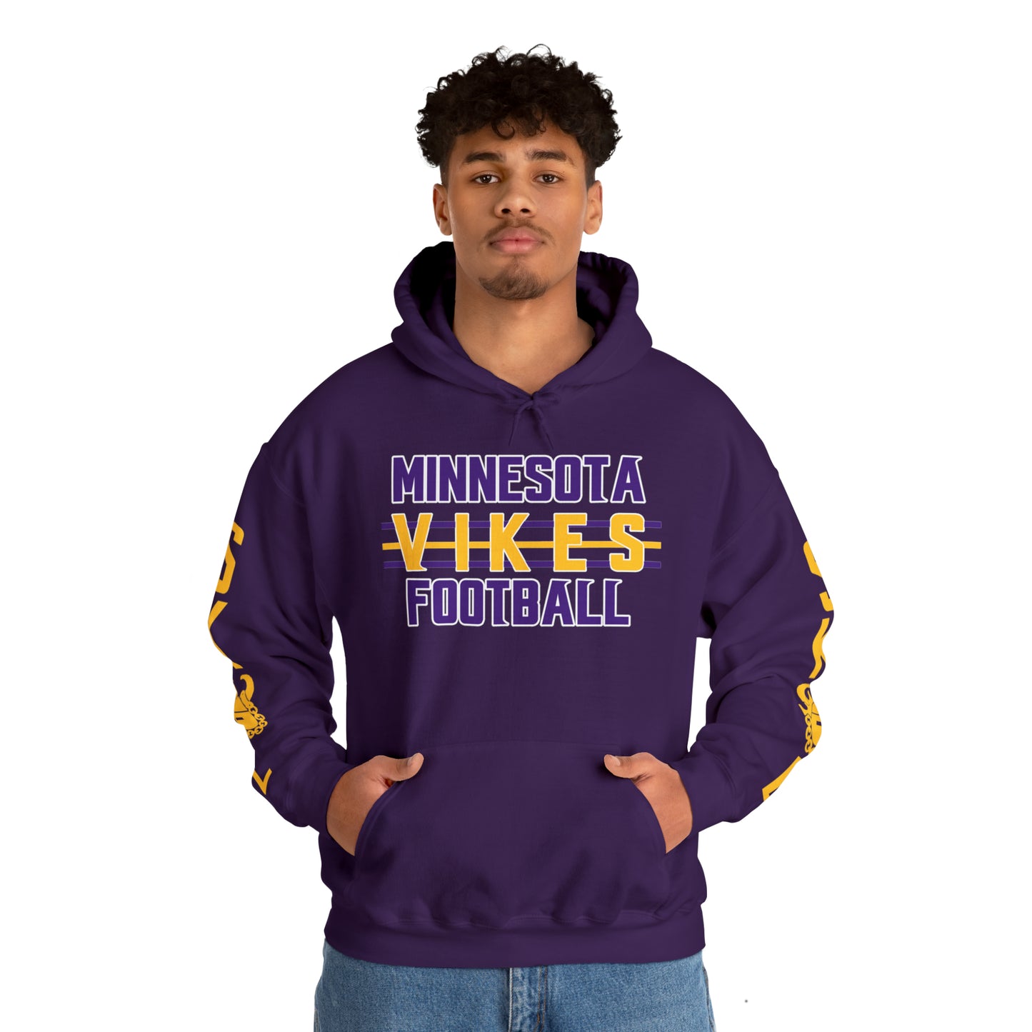 Unisex Heavy Blend™ Hooded Sweatshirt - Vikes Football + Original (Sleeves)