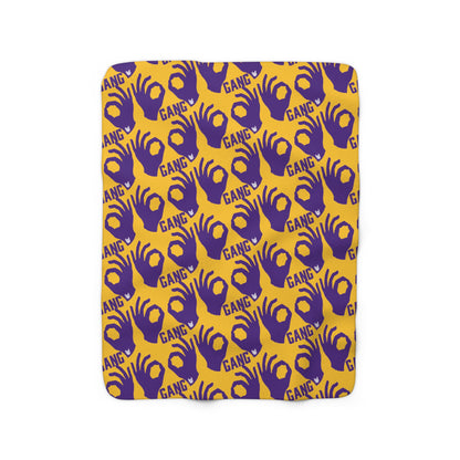 Sherpa Fleece Blanket - Gold/Purple - Griddy Gang