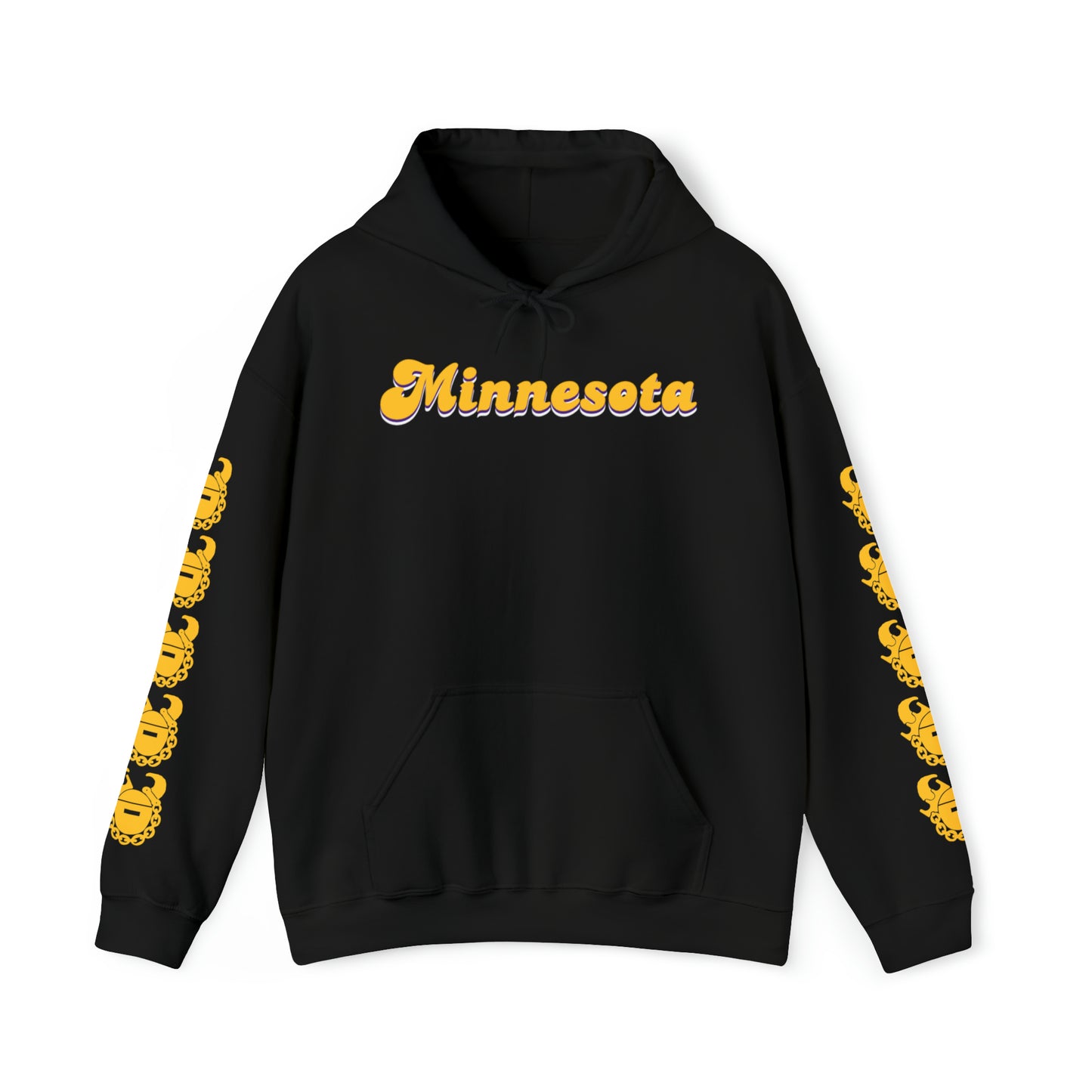 Unisex Heavy Blend™ Hooded Sweatshirt - Minnesota (Retro) + Game Day Helmet (Sleeves)