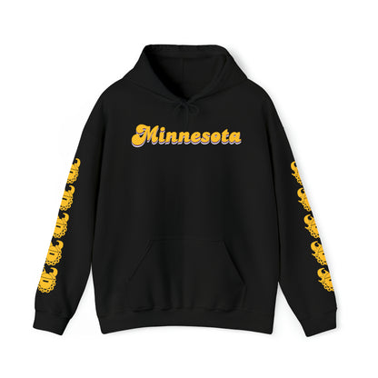 Unisex Heavy Blend™ Hooded Sweatshirt - Minnesota (Retro) + Game Day Helmet (Sleeves)