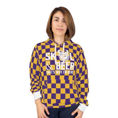Unisex Pullover Hoodie - Checkerboard - & BEER
