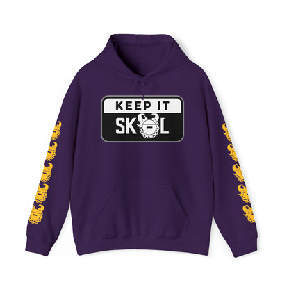 Unisex Heavy Blend™ Hooded Sweatshirt - Keep it Simple (Framed) + Game Day Helmet (Sleeves)