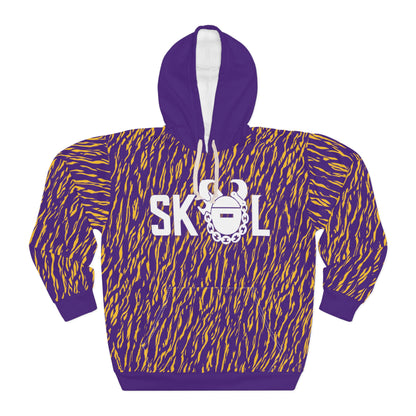 Unisex Pullover Hoodie - Zebra Print, Purple - The Original