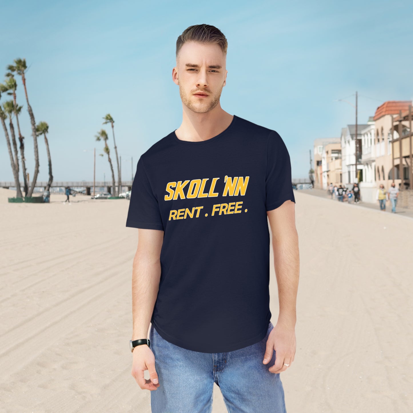 Men's Curved Hem Tee - SKOLL'NN - Rent Free