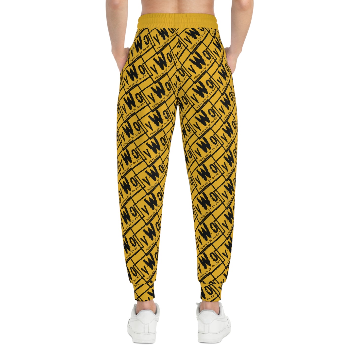 Unisex Athletic Joggers - Gold/Black - VWO (Framed)