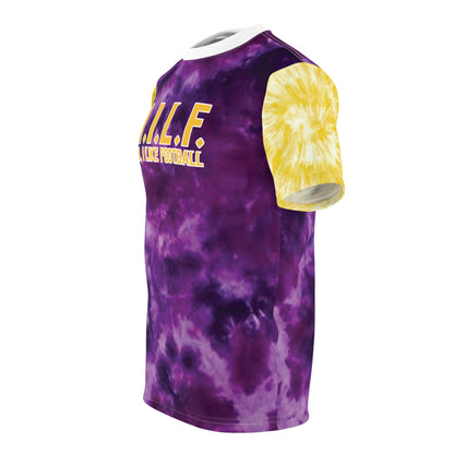 Unisex Cut & Sew Tee - Purple/Gold Tie-Dye - M.I.L.F.