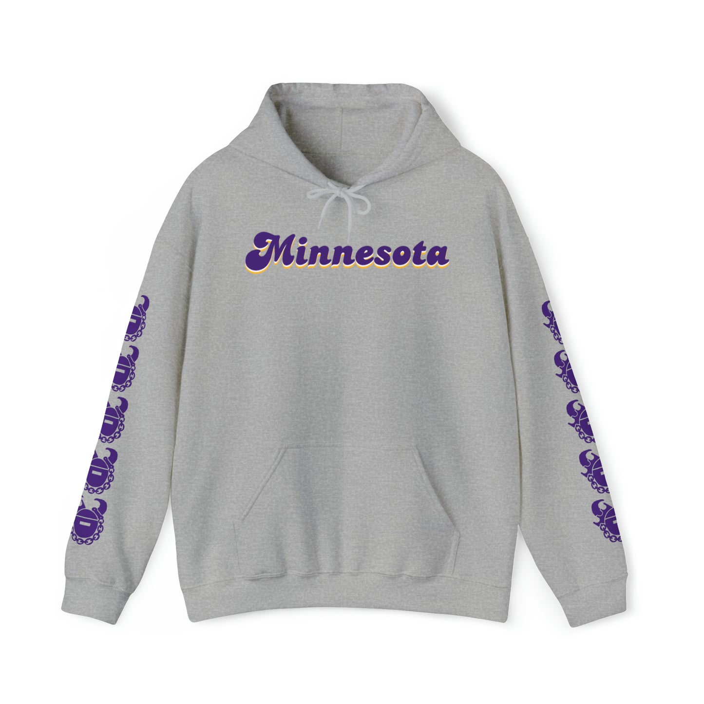 Unisex Heavy Blend™ Hooded Sweatshirt - Minnesota (Retro) + Game Day Helmet (Sleeves)