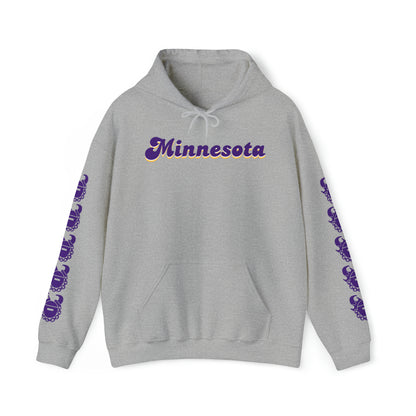 Unisex Heavy Blend™ Hooded Sweatshirt - Minnesota (Retro) + Game Day Helmet (Sleeves)