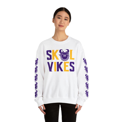 Unisex Heavy Blend™ Crewneck - Vikes + Game Day Helmet (Sleeves)