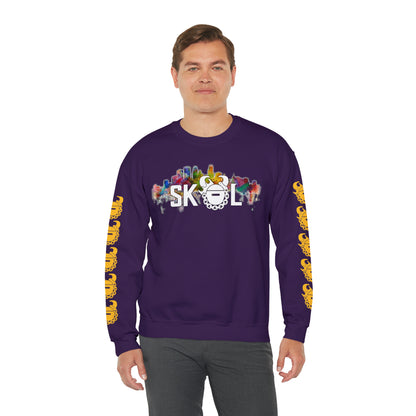 Unisex Heavy Blend™ Crewneck - Skyline + Game Day Helmet (Sleeves)