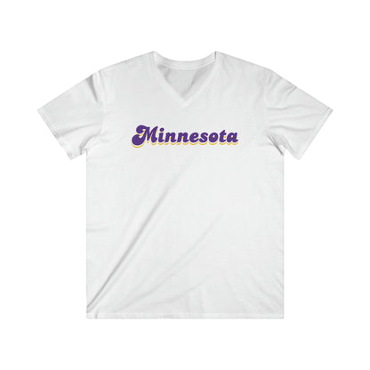 Men's Fitted V-Neck Short Sleeve - Minnesota (Retro)